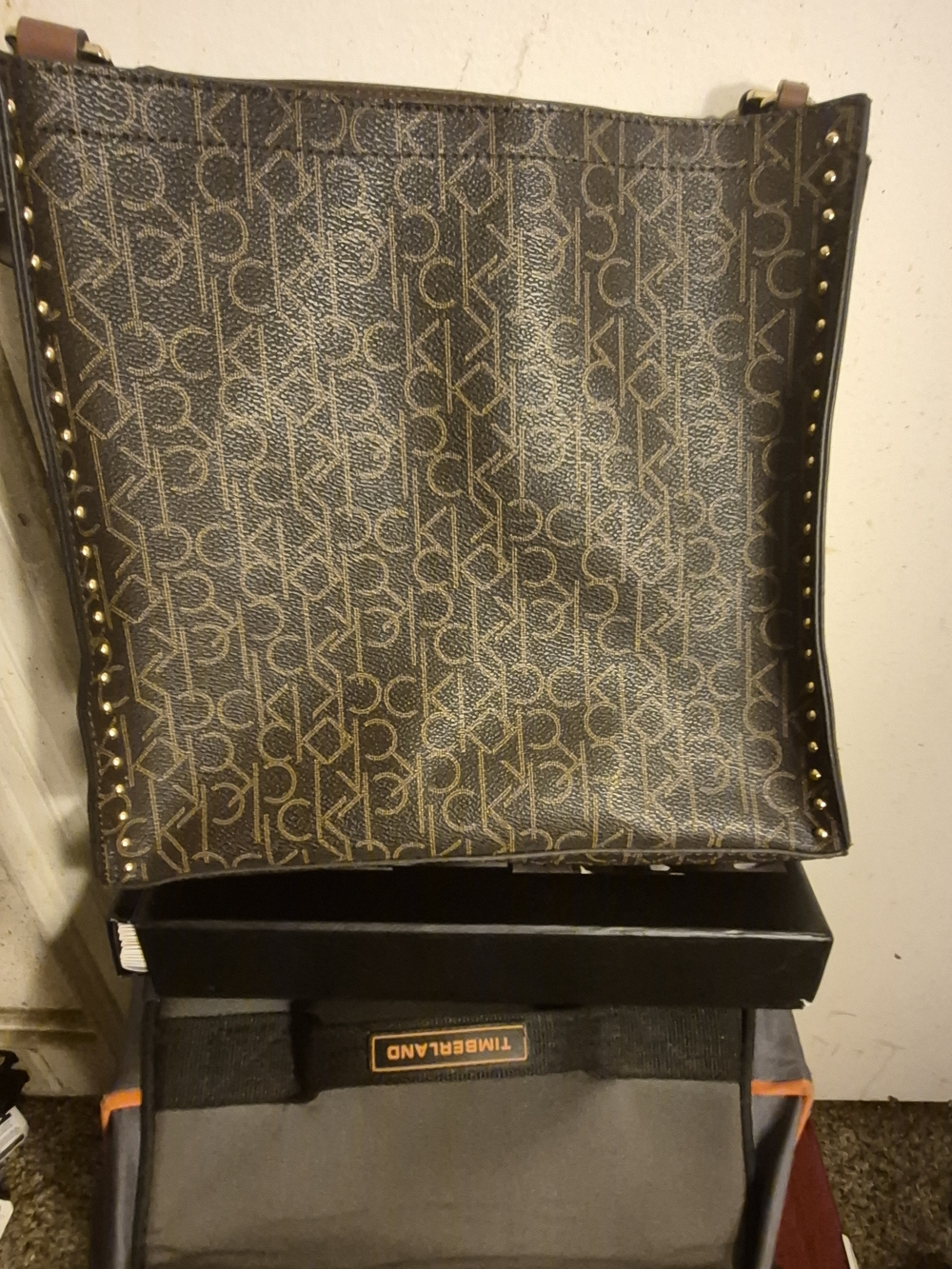 Calvin Klein Brown Monogram Tote Bag - Men